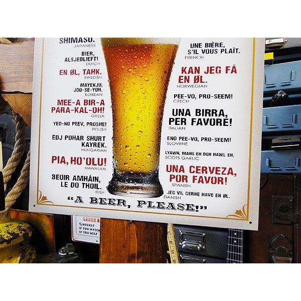 世界の「ビールの注文時のセリフ」を集めた　ブリキ看板　■ アメリカン雑貨 アメリカ雑貨 |  | 02