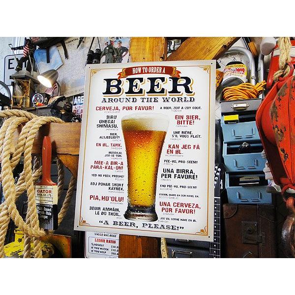 世界の「ビールの注文時のセリフ」を集めた　ブリキ看板　■ アメリカン雑貨 アメリカ雑貨 |  | 03