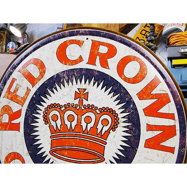 レッドクラウンガソリン　ラウンド　ブリキ看板　■ アメリカン雑貨 アメリカ雑貨 |  | 01