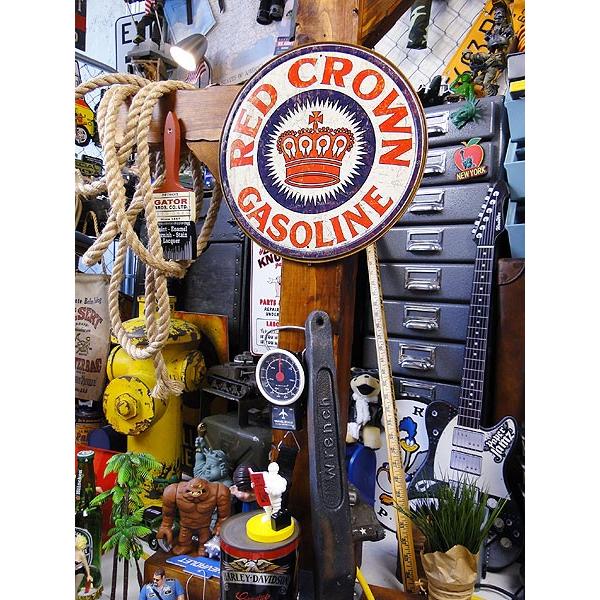 レッドクラウンガソリン　ラウンド　ブリキ看板　■ アメリカン雑貨 アメリカ雑貨 |  | 03