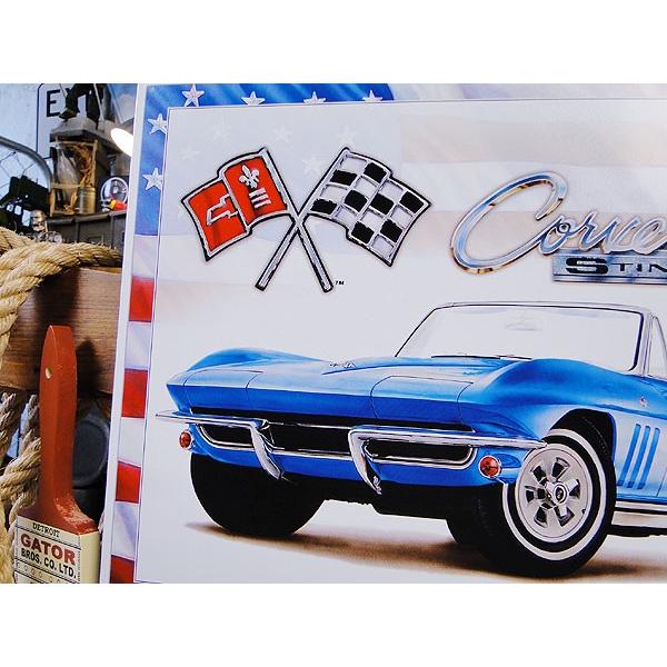 65年シボレー　コルベット　スティングレイ　ブリキ看板 アメリカ雑貨 アメリカン雑貨 サインプレート ティンサインボード | Chevy | 01