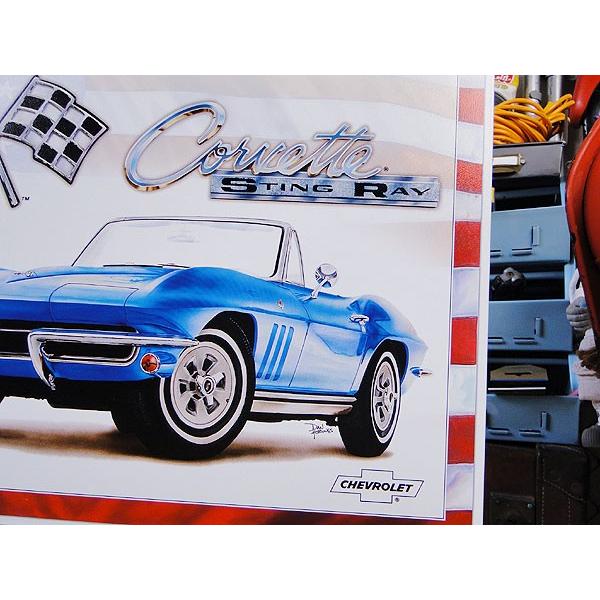65年シボレー　コルベット　スティングレイ　ブリキ看板 アメリカ雑貨 アメリカン雑貨 サインプレート ティンサインボード | Chevy | 02