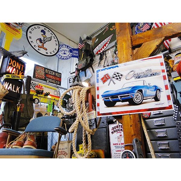 65年シボレー　コルベット　スティングレイ　ブリキ看板 アメリカ雑貨 アメリカン雑貨 サインプレート ティンサインボード | Chevy | 04