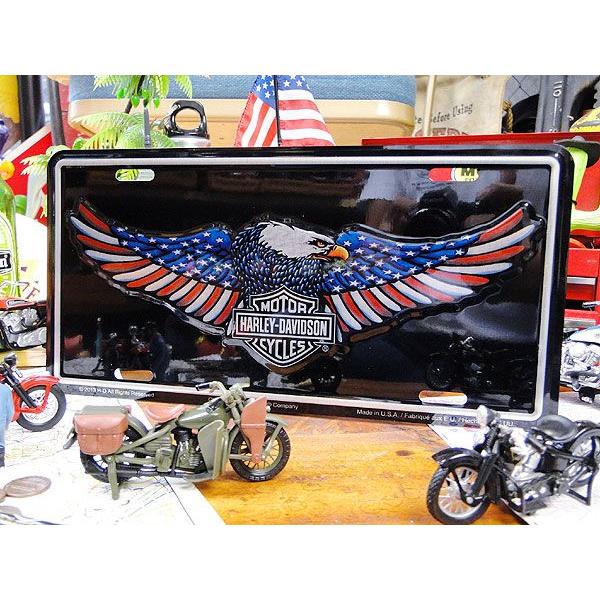 ハーレーダビッドソン　ライセンスプレート　（星条旗ハーレーイーグル）　アメリカ雑貨　インテリア　グッズ　雑貨　小物 | Harley Davidson