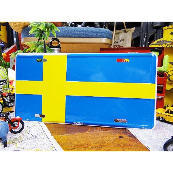 世界の国旗　ライセンスプレート　（スウェーデン）　アメリカ雑貨　アメリカン雑貨な雑貨屋さん　小物　ショップ | アメリカン レトロ