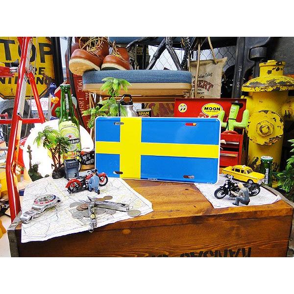 世界の国旗　ライセンスプレート　（スウェーデン）　アメリカ雑貨　アメリカン雑貨な雑貨屋さん　小物　ショップ | アメリカン レトロ | 01