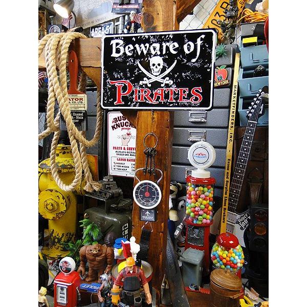 アメリカン レトロ 海賊たちに気をつけろ！ ミニブリキ看板 アメリカ