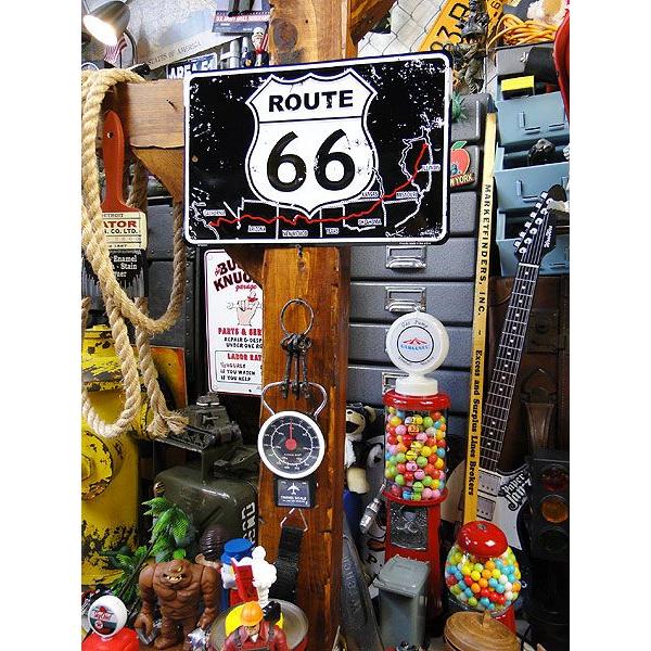 ルート66のロードマップ　ミニブリキ看板 アメリカ雑貨 アメリカン雑貨 | アメリカン レトロ | 01