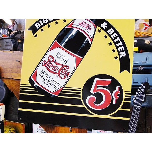 ペプシコーラ　ブリキ看板　(5セント　イエロー)　アメリカン雑貨　アメリカ雑貨　グッズ | アメリカン レトロ | 02