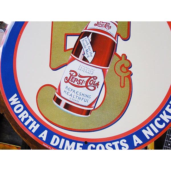 ペプシコーラ 5セント　ラウンド　ブリキ看板 アメリカ雑貨 アメリカン雑貨 サインプレート 壁掛け ブランド | アメリカン レトロ | 02