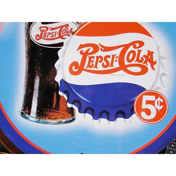 ペプシコーラ BIG BIG GLASS　ラウンド　ブリキ看板 アメリカ雑貨 アメリカン雑貨 サインプレート 壁掛け ブランド | アメリカン レトロ | 02