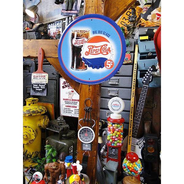 ペプシコーラ BIG BIG GLASS　ラウンド　ブリキ看板 アメリカ雑貨 アメリカン雑貨 サインプレート 壁掛け ブランド | アメリカン レトロ | 03