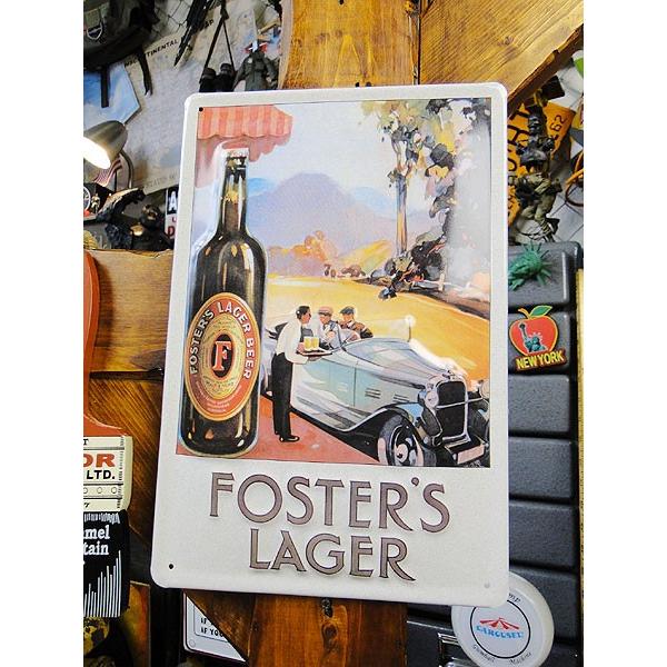 世界のお酒　3Dパブサイン　（フォスターラガー・クラシックカー）　アメリカ雑貨　アメリカン雑貨　サインプレート　ティンサインボード | アメリカン レトロ