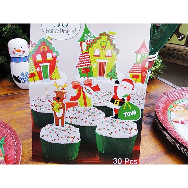 クリスマスシーン　カップケーキピック 30個入り アメリカン雑貨 アメリカ雑貨 |  | 01