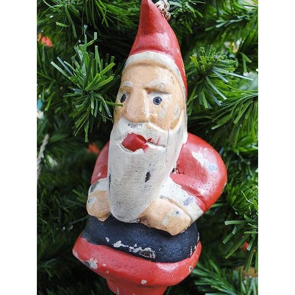 木彫り アンティーク クリスマスデコレーション （サンタクロース