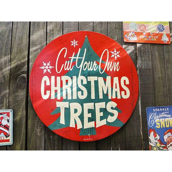 クリスマス　U.S.ヘヴィースチールサイン　（クリスマスツリー・ラウンド/XXLサイズ）　アメリカン雑貨　アメリカ雑貨 | アメリカン レトロ