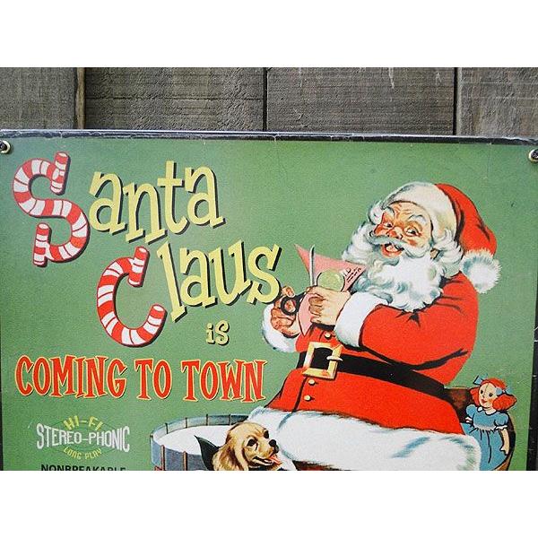 クリスマス　U.S.ヘヴィースチールサイン　（サンタが街にやって来た）　アメリカン雑貨　アメリカ雑貨 | アメリカン レトロ | 01