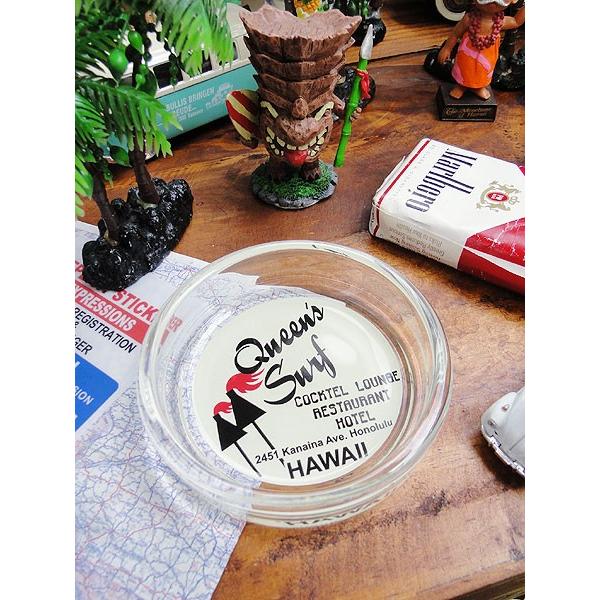 ハワイアン　ガラスアシュトレイ　（クィーンサーフ）　アメリカ雑貨　アメリカン雑貨 |  | 03
