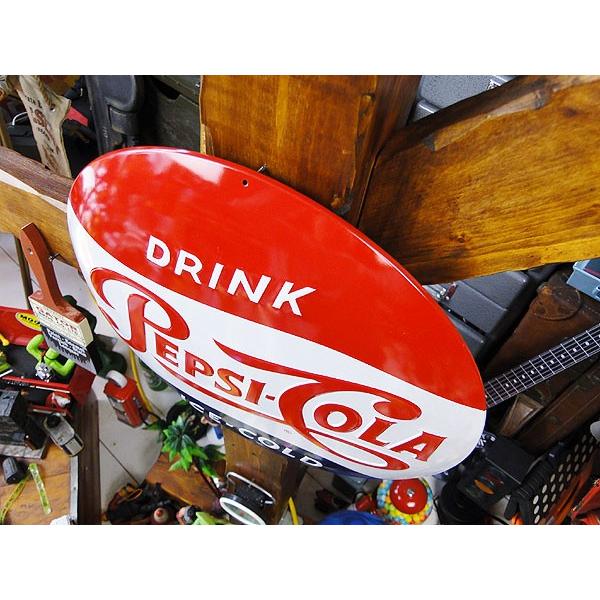 ペプシ　エンボスティンサイン　（1950年代ロゴ/ラウンド）　アメリカ雑貨　アメリカン雑貨　サインプレート　インテリア　ブランド | アメリカン レトロ | 01