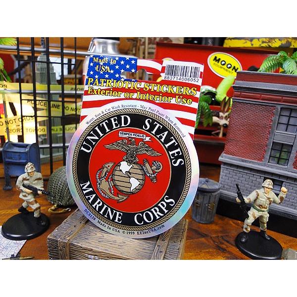 ミリタリープリズムステッカー　ラウンド/Sサイズ　（U.S.マリーン）　アメリカ雑貨　アメリカン雑貨　車　シール　ブランド | 