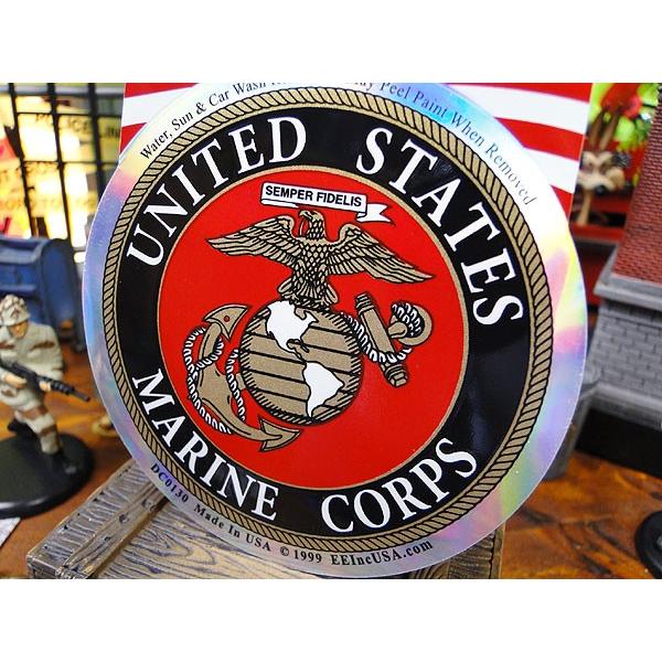 ミリタリープリズムステッカー　ラウンド/Sサイズ　（U.S.マリーン）　アメリカ雑貨　アメリカン雑貨　車　シール　ブランド |  | 01