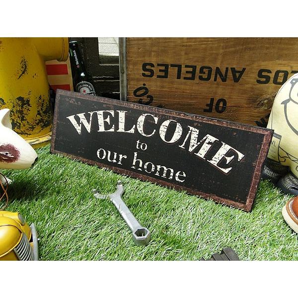 ウェルカム　アンティークボード（ブラック） アメリカ雑貨 アメリカン雑貨 壁掛け インテリア おしゃれな部屋 人気 | 