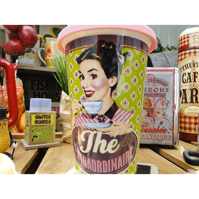 フレンチアメリカン　フタ付きマグカップ　（コーヒータイム）　アメリカン雑貨　アメリカ雑貨 | アメリカン レトロ | 01