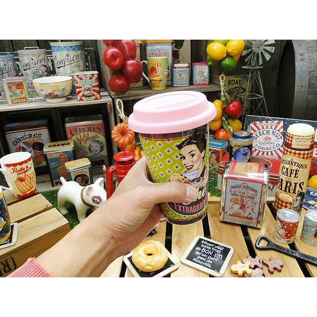 フレンチアメリカン　フタ付きマグカップ　（コーヒータイム）　アメリカン雑貨　アメリカ雑貨 | アメリカン レトロ | 04