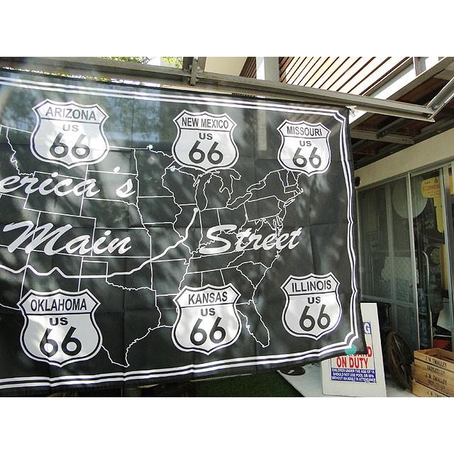 ルート66　ビッグサイズフラッグ　（メインストリート）　アメリカ雑貨　アメリカン雑貨　旗　インテリア　小物　壁飾り　おしゃれ　人気 | アメリカン レトロ | 02