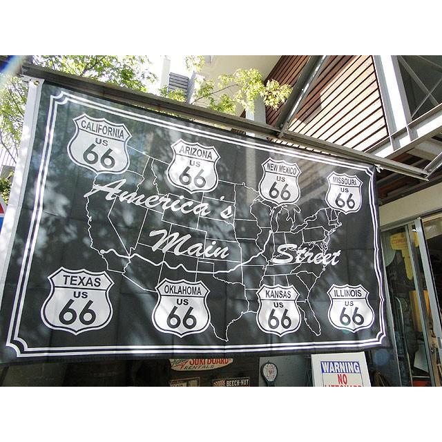 ルート66　ビッグサイズフラッグ　（メインストリート）　アメリカ雑貨　アメリカン雑貨　旗　インテリア　小物　壁飾り　おしゃれ　人気 | アメリカン レトロ | 03