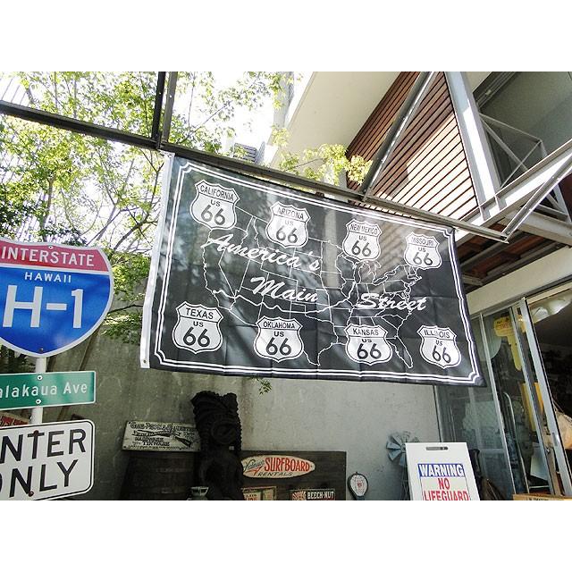 ルート66　ビッグサイズフラッグ　（メインストリート）　アメリカ雑貨　アメリカン雑貨　旗　インテリア　小物　壁飾り　おしゃれ　人気 | アメリカン レトロ | 04