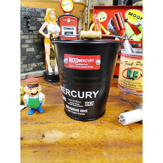 マーキュリーミニバケツ　（マットブラック）　■ アメリカン雑貨 アメリカ雑貨　MERCURY　男前　生活雑貨　小物入れ　ペンスタンド | MERCURY