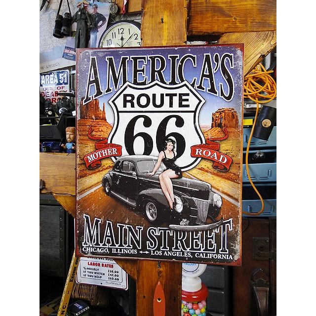 ルート66　ブリキ看板　アメリカンメインストリート 　アメリカン雑貨 アメリカ雑貨 | アメリカン レトロ