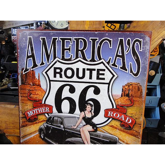 ルート66　ブリキ看板　アメリカンメインストリート 　アメリカン雑貨 アメリカ雑貨 | アメリカン レトロ | 01