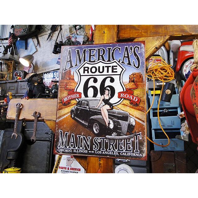 ルート66　ブリキ看板　アメリカンメインストリート 　アメリカン雑貨 アメリカ雑貨 | アメリカン レトロ | 03