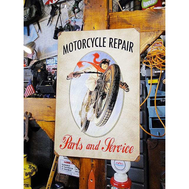モーターサイクル　リペア　U.S.ヘヴィースチールサイン　アメリカン雑貨 アメリカ雑貨 | 