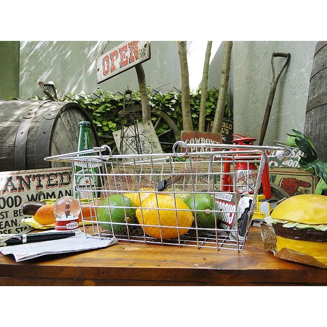 ワイヤーバスケット　（クローム/Mサイズ）　アメリカン雑貨　アメリカ雑貨 |  | 04