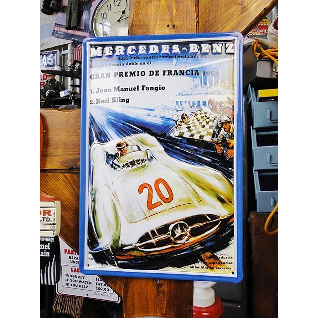 世界の名車＆クラシックカー　3Dメタルサイン　（メルセデスGP　フランシア1954　フランス）　アメリカン雑貨　アメリカ雑貨 | 