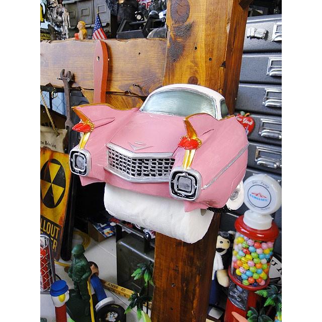 クラシックカー　トイレットペーパーホルダー　（ピンクキャデラック）　アメリカン雑貨　アメリカ雑貨 爆買 | 