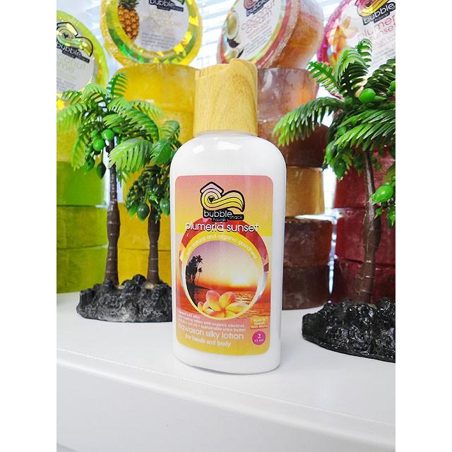 ハワイのセレブ達も愛用するオーガニック・ボディローション　バブルシャック　シルキーボディローション　（プルメリアサンセット） | 