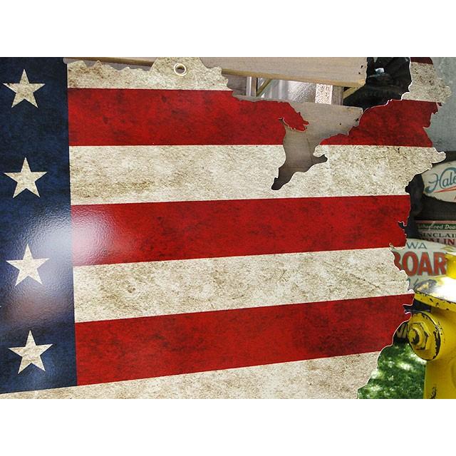 アメリカ合衆国マップ　U.S.ヘヴィースチールサイン　（星条旗バージョン）　アメリカ雑貨　アメリカン雑貨 |  | 03