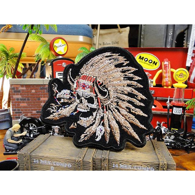 アメリカンバイカーズワッペン　（INDIAN SKULL）　アメリカ雑貨　アメリカン雑貨 | 