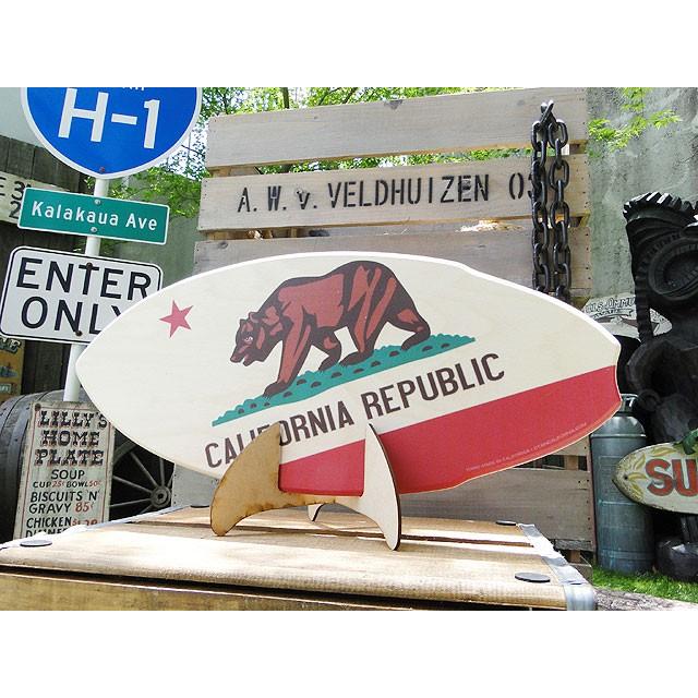 ミニサーフボード （カリフォルニア州旗） アメリカ雑貨 アメリカン  