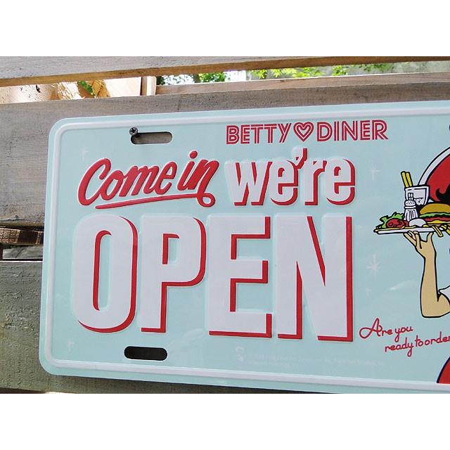 ベティ・ブープ　ライセンスプレート　（ダイナーオープン）　アメリカ雑貨　アメリカンな雑貨屋さん　ミリタリー | アメリカン レトロ | 01
