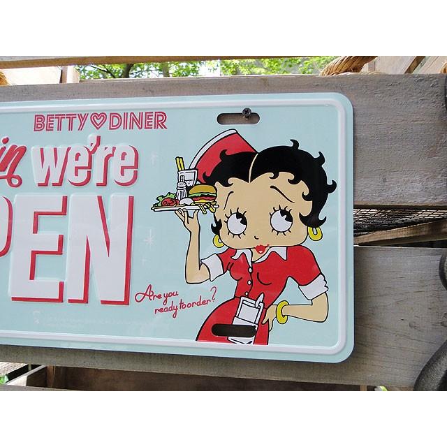 ベティ・ブープ　ライセンスプレート　（ダイナーオープン）　アメリカ雑貨　アメリカンな雑貨屋さん　ミリタリー | アメリカン レトロ | 02