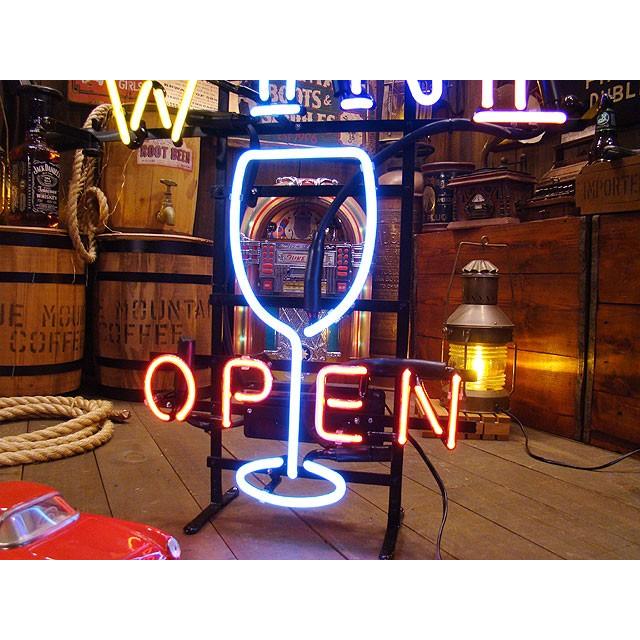 【即納】【在庫あり】 ワイン　オープン　ネオン管 ■ 【6ヶ月保証付き】 ■ アメリカ雑貨 アメリカン雑貨 ネオンサイン |  | 03