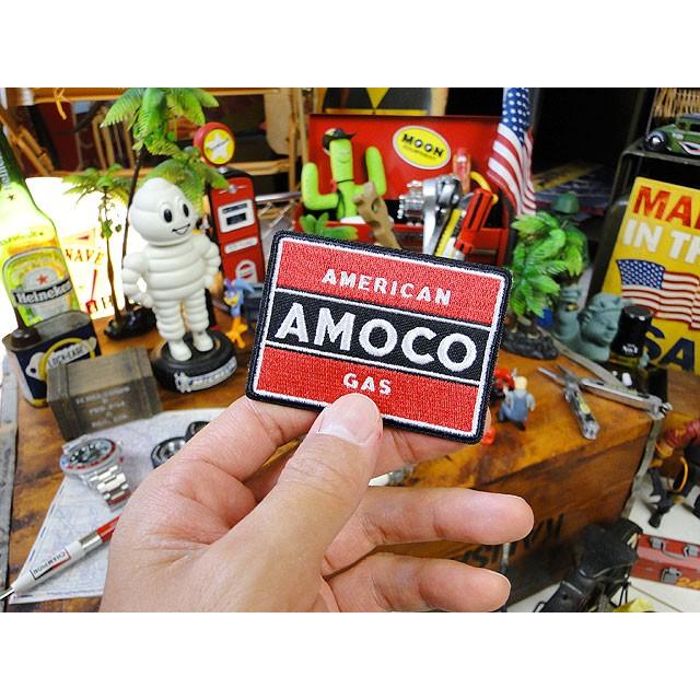 アモコ　ワッペン　（レクタングル/ブラック＆レッド）　アメリカ雑貨　アメリカン雑貨　アイロン　ブランド　アメリカ　エンブレム　ロゴ |  | 01