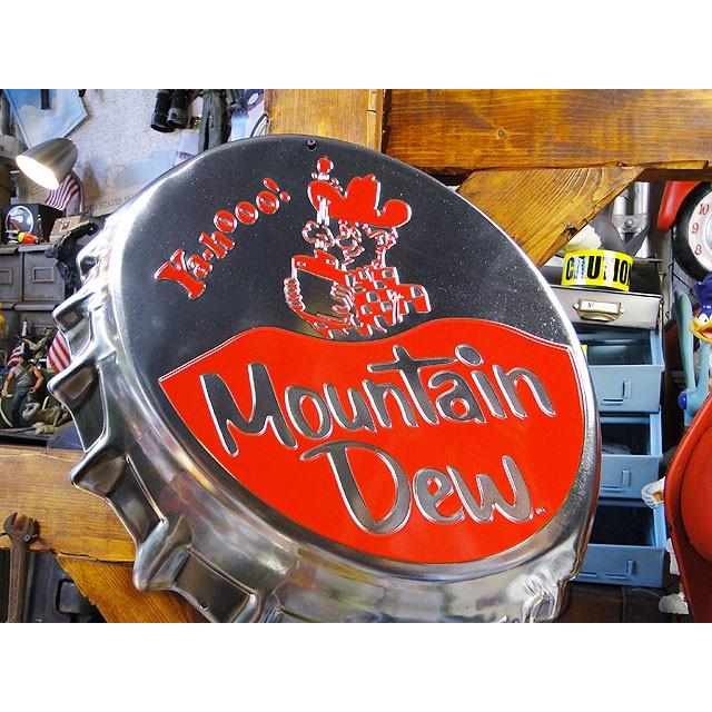 マウンテンデュー　ボトルキャップ　エンボスティンサイン アメリカ雑貨 アメリカン雑貨 サインプレート インテリア ブランド | アメリカン レトロ | 01