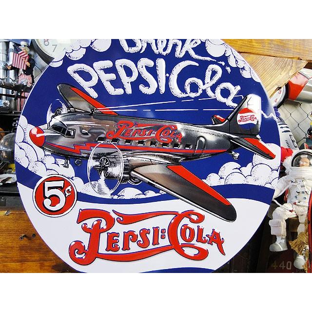 ペプシコーラ　エアプレーン　エンボスティンサイン アメリカ雑貨 アメリカン雑貨 サインプレート ティンサインボード インテリア ブランド | アメリカン レトロ | 03