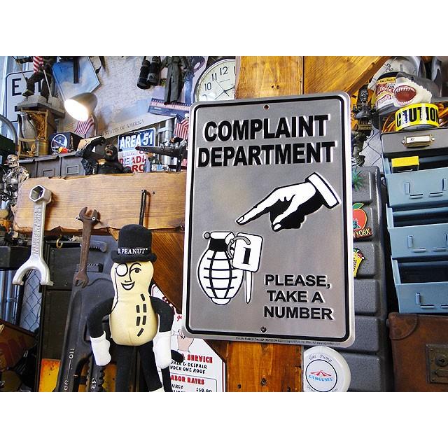 「苦情受け付けセンター」　ミニジョーク看板 アメリカ雑貨 アメリカン雑貨 サインプレート ティンサインボード | アメリカン レトロ | 01
